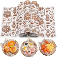 Tenceur 150 Pcs Deli Paper Sheets Wax Paper for Food Burger Sandwich Wrapping Paper Parchment Paper Greaseproof Waterproof Basket Liners for Picnic Kitchen Handmade Food Luau Tropical Summer Party