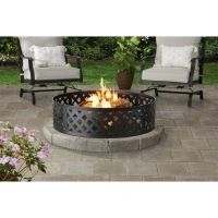 36" Round Metal and Steel Fire Ring Black, by Mainstays