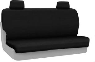 Coverking Custom Fit Front Solid Bench Seat Cover for Select Ford F-Series Models - Polycotton Drill (Black)