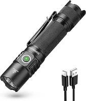 sofirn SP35T Tactical Flashlight, 3800 Lumens Super Bright Pocket LED Flashlight Rechargeable with Dual Switch, IPX8 Water Resistance, EDC Flashlight for Camping, Hiking, Emergency