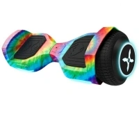 Hover-1 Rebel Hoverboard for Teens, LED Headlights, 6 mph Max Speed, Rainbow Tie-Dye