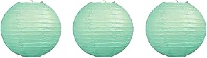 Beistle 3 Piece 9.5" Paper Lanterns, Mint Green