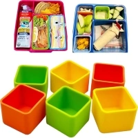 Silicone Lunch Boxes Reusable Bento Box Divider Accessories Meal Prep Containers