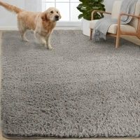 Gorilla Grip Soft Faux Fur Area Rug, Washable, Shed and Fade Resistant, Grip Dots Underside, Fluffy Shag Indoor Bedroom Rugs, Easy Clean, for Living Room Floor, Nursery Carpets, 7.5x10 FT, Steel Gray