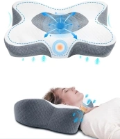 Memory Foam Pillows Neck Pillows for Pain Relief Sleeping Cervical Pillows for Neck Pain, Contour Orthopedic Pillows for Back or Stomach Sleepers, Solving Shortness of Breath and Stiffneck