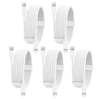 USB C to Lightning Cable 5 Pack 6FT [Apple MFi Certified] iPhone Fast Charger Fast Charging Type c to Lightning Cable for iPhone 14 13 12 11 Pro Max Xr Xs 8 and More - White