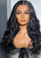 BEEOS Body Wave 5x5 SKINLIKE Real HD Lace Clousure Wigs, Pre-Plucked Hairline Bleached Knots 180% Density Human Hair Wig 26 Inch