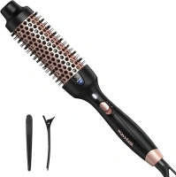 Wavytalk Pro Thermal Brush for Blowout Look, 1 1/2 Inch Ionic Heated Round Brush Makes Hair Smoother, Dual Voltage Thermal Round Brush Get Natural Curls, Easy to Use, 30S Fast Heating