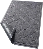 LuxStep Door Mat Large 24x36 Inch Indoor Outdoor Doormat, Non-Slip Low-Profile Design Floor Mat, Durable Trap Dirt and Dust Front Door Welcome Mat for Entryway,Patio,Garage, Grey