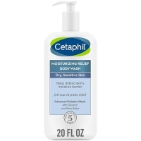 Body Wash by CETAPHIL, NEW Moisturizing Relief Body Wash for Sensitive Skin, Creamy Rich Formula Gently Cleanses and Gives 24 Hr Relief to Dry Skin,Hypoallergenic, Fragrance Free, 20 oz