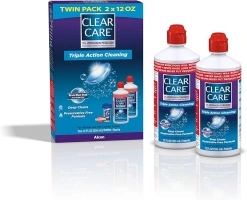 Clear Care Cleaning & Disinfecting Solution with Lens Case, Twin Pack,12 Fl Oz (Pack of 2)