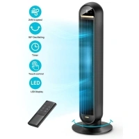 Dreo Tower Fans for Home, 36" Standing Floor Fan with Remote, 90° Oscillating Fan, 24 ft/s High Velocity, LED Display, 4 Speeds, 4 Modes, 8H Timer, Quiet Bedroom Fan