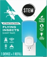 STEM Light Trap: Indoor Fruit Fly Trap, Effective Insect Control for Home, Attracts and Traps Flying Insects, Emits Soft Blue Light, Starter Kit with 1 Plug-In Device and 1 Cartridge