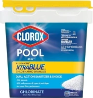 CLOROX Pool&Spa All-in-One XtraBlue Chlorinating Granules, Kills Bacteria & Stops Algae, Blue, 6 Pounds