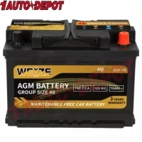 WEIZE 12V 70AH Platinum AGM Battery BCI Group 48 H6 Size 48 Automotive Battery