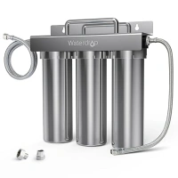 Waterdrop TST-UF 0.01μm Ultra-Filtration Under Sink Water Filter, Stainless Steel Water Filter for Sink, 5X Service Life, 99.99% of Contaminants Larger Than 0.01μm, Direct Connect to Kitchen Faucet