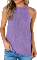 SySea Womens Summer Loose Knit Shirts Sleeveless Halter Neck Sweater Tank Tops