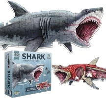 Shark Animal Anatomy Floor Puzzle | 100-Piece Double Sided Jigsaw Puzzle | Large Floor Puzzles for Kids Ages 4-8, 3-5, 8-10 | Fun and Educational Toy for Kids, Toddlers and Families