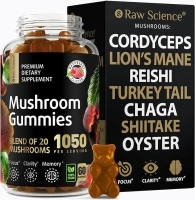 Mushrooms Complex Gummies with Lions Mane, Nootropic Brain Supplements for Memory and Focus: Lion