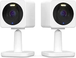 WYZE Cam OG Indoor/Outdoor 1080p WI-Fi Smart Home Security Camera with Color Night Vision, Built-in Spotlight, Motion Detection, 2-Way Audio, Compatible with Alexa & Google Assistant, White (2-Pack)