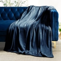 Fleece Blanket Twin Size Navy 66x90 Inches, Lightweight Twin XL Blanket, Fuzzy Cozy Soft Fannel Blanket for Bed, Sofa, Couch, Travel, Camping, 66x90 inches