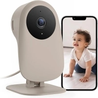 nooie Baby Monitor with Crying Detection, Camera and Audio 1080P Night Vision Motion and Sound Detection 2.4G WiFi Home Security Camera for Baby Nanny Elderly and Pet Monitoring, Works with Alexa