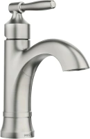 Moen Halle Spot Resist Brushed Nickel One-Handle Single Hole Bathroom Sink Faucet with Optional Deckplate, 84970SRN