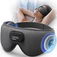 Sleep Headphones Sleep Mask with Bluetooth Headphones, RENPHO Ultra Soft 3D Blackout Wireless Sleeping Mask for Side Sleepers, Comfort Night Eye Mask, White Noise Eye Mask, Brithday Gift