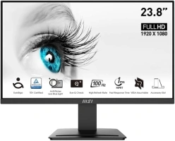 MSI PRO MP2412, 24", 1920 x 1080 (FHD), FreeSync, 100Hz, TUV Certified Eyesight Protection, 1ms, VGA, HDMI, Black