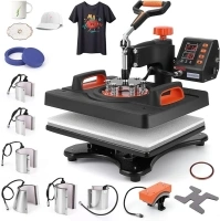 Heat Press Machine 11 in 1 Professional Sublimation Machine 12" X 15", 360° Swing Away Shirt Printing Heat Transfer Machine Digital Industrial-Quality Shirt Pressing Machine, Orange