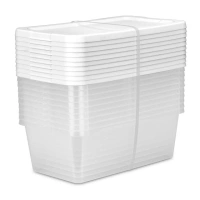 Sterilite Set of (10) 6 Quart Storage Boxes Plastic,  Adult, White