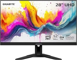 GIGABYTE M28U 28" 144Hz Gaming Monitor, 3840 x 2160 SS IPS Display, 1ms (GTG) Response Time, 9‎4% DCI-P3, VESA Display HDR400, FreeSync Premium Pro, 1x Display Port 1.4, 2x HDMI 2.1 (M28U-SA)