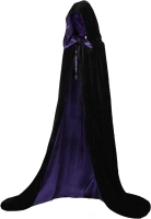 Charm&Cstay Velvet Cloak with Hood Women, Reverse Medieval Hooded Cloak