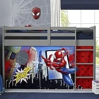 Spider-Man Loft Bed Tent - Curtain Set for Low Twin Loft Bed (Bed Sold Separately) by Delta Children