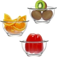 NUTRIUPS 4.5 Inch Small Glass Bowls Set of 3, 16.5oz Glass Prep Bowl Set, Borosilicate Glass, Small Glass Bowls for Kitchen, Microwave and Oven Safe