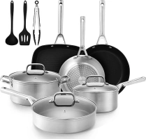 Pots and Pans Set Nonstick, 18PCS Ceramic Induction Oven Safe Cookware Sets with Frying Pans, Saucepan & Cooking Pots with Lid, PFAS Free