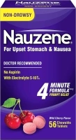 Nauzene - Non-drowsy Upset Stomach & Nausea Relief - Wild Cherry Flavor Chewable Tablets - 56 Ct