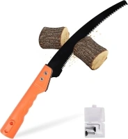 Hand Saw, Manual Pole Saws for Tree Trimming, 2 In 1 Handheld Pruning Saw or with Extension Pole Saw Attachment for Tree Cutting, Manual Tree Trimmer (15-Inch Blade, Pole Not Included)