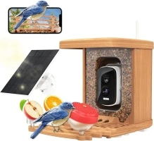 Smart Bird Feeder with Camera, 2.5K HD AI Identify Humming Bird Feeder Camera Solar Powered Bird House Camera with Full Color Night Vision, Live View, Camera Bird Feeders for Outside Bird Lovers