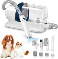 Pet Grooming Vacuum & Dog Grooming Kit with 2.3L Capacity Larger Pet Hair Dust Cup Dog Brush for Shedding Pet Hair Vacuum Cleaner with 5 Proven Grooming Tools