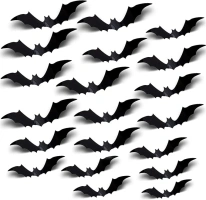 Bats Wall Decor,96 Pcs Bat Wall Stickers For Halloween Decorations Indoor Or Outdoor,PVC 3D Bats Halloween Decoration Wall Decor,5 Different Size Waterproof Bat Wall Stickers,Halloween Party Supplies