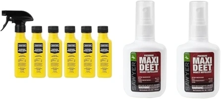 Sawyer Products SP645 Permethrin Premium Insect Repellent for Clothing & SP7142 Premium Maxi DEET, 100% DEET Insect Repellent, Pump Spray, 4-Ounce, Twin Pack