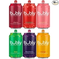 bubly Sparkling Water, 6 Flavor Variety Pack (Blackberry, Lime, Cherry, Grapefruit, Strawberry, Mango), Zero Sugar & Zero Calories, Seltzer Water, 12 Fl Oz Cans (Pack of 18)