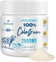 Liposomal Bovine Colostrum Powder Supplement 2500 mg - from Grass-Fed Cows, High Absorption Than Regular Bovine Colostrum for Immune, Gut, Hair, Skin (60 Servings)