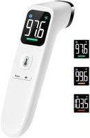 Touchless Thermometer for Adults and Kids, Fast Accurate Thermometer with Fever Alarm, 1S Reading & Silent Mode (LED-White)