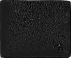 Coach 3-in-1 Wallet in Cross Grain Leather, Black, One Size