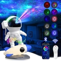 Astronaut Galaxy Projector for Bedroom, Star Projector Galaxy Light with App & Remote Control, White Noises, Bluetooth Speaker, Rocket Night Light for Kids, Ceiling, Gifts, Room Decor