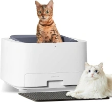 Cat Litter Box Self Cleaning: Automatic Kitty Litter Boxes for Pet Lover, Large Auto Litter Scooping Free Robotic for Multiple Cats Odor Removal Electric Smart Pet Litter Box, Dark Gray