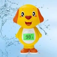 Bath Thermometer Baby Safety,Baby Bath Thermometer,Three Colours Backlit Digital Warning Water Thermometer,Suitable for Baby Health Bath Tub Thermometer-Floating Toy Thermometer Baby Bath (Yellow)