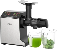 whall Masticating Slow Juicer, Professional Stainless Juicer Machines for Vegetable and Fruit, Touchscreen Cold Press Juicer with Triple Modes,Silver